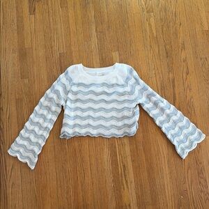 Altar'd State Cream Knit Sweater Med chevron crop cute! 🥰